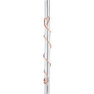 14k Rose Gold And Silver Heart Swirl Cocktail Straw For Cocktail