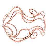 Rose Gold Bangle Bracelet | 14k Gold | Waterfall Shape