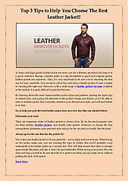 Top 3 Tips to Help You Choose The Best Leather Jacket!! | edocr