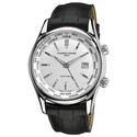 Frederique Constant Men's FC255S6B6 Classic Silver Dual Time Zone Dial Watch