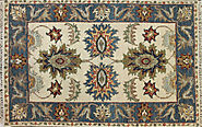Buy 2X3 Oriental Rugs Ivory / Dk.Blue Fine Hand Knotted Wool Area Rug MR025537 | Monarch Rugs