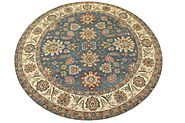 Buy 8 ft. Round & Square Oriental Rugs Dk. Blue / Ivory Fine Hand Knotted Wool Area Rug - MR025521 | Monarch Rugs