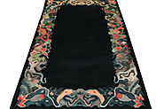 Buy 6x9 Contemporary Rugs Black / Multi Fine Hand Knotted Wool Area Rug - MR0275 | Monarch Rugs