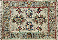 Buy 1.6X2 & Smaller Oriental Rugs Ivory / Lt. Blue Fine Hand Knotted Wool Area Rug MR025514 | Monarch Rugs