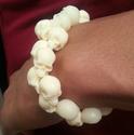 FUN! I am always wearing at least one stretch Bracelet - Skull Bracelet - Deadbeadz - Sculpted Ivory Resin Jewelery