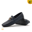 Mens Blue Tods Shoes Breathable Leather Loafers CW712530 - cwmalls.com