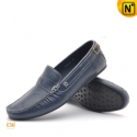 Mens Casual Blue Leather Tods Shoes Loafers CW712428 - cwmalls.com