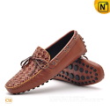 Mens Brown Leather Driving Loafers Shoes CW712037 - cwmalls.com