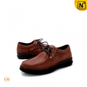 Mens Brown Leather Oxford Shoes CW719015 - CWMALLS.COM