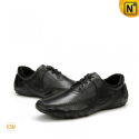 Mens Black Leather Driving Loafers Shoes CW719023 - CWMALLS.COM