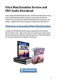 Ultra Manifestation Review and PDF Audio Download