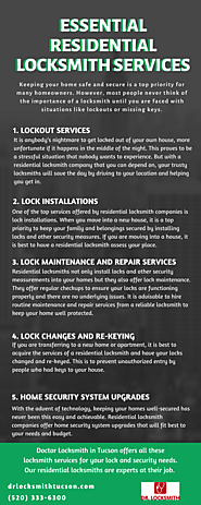 Essential Residential Locksmiths Services you should Know