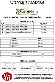Special Benefit With Latest Price List of Antriksh Golf Links - Payment Plan