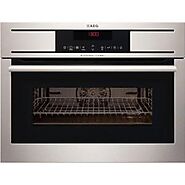 AEG-Electrolux KM8403001M Built-in Ovens 45cm Compact Multi convection oven with microwave, Prosight Plus, Stainless ...