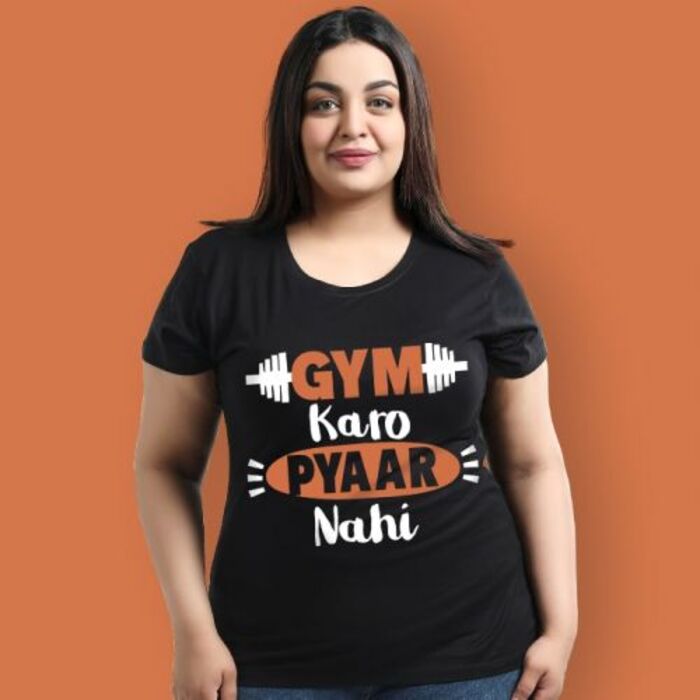 Gym Karo Pyaar Nahi Women's Plus Size T-shirt