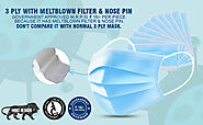 ORILEY ORMB25 3 Ply Meltblown Filter Non-Woven Disposable Non Surgical Face Mask with Nose Pin 20 GSM Unisex Dust-Pro...