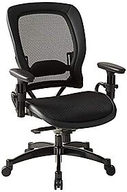SPACE Seating Breathable Mesh Seat and Back, 2-to-1 Synchro Tilt Control, Adjustable Arms and Lumbar Support, with Gu...