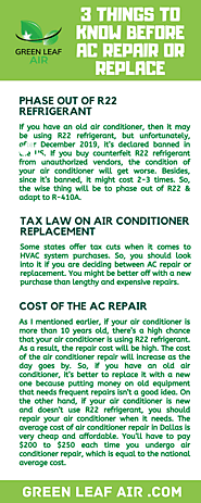 3 Must Things to Know Before AC Repair or Replace in Dallas | Green Leaf Air