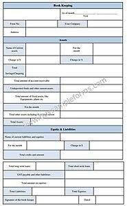 Printable Bookkeeping Form Template