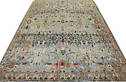 Buy 10x14 Contemporary and Modern Rugs MR023859 Lt.Blue Hand Knotted Wool Area Rug | Monarch Rugs