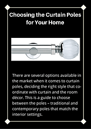 Choosing the Curtain Poles for Your Home