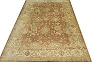 Buy 10x14 Oushak Rugs MR17897 Brown / Ivory Fine Hand Knotted Wool Area Rug | Monarch Rugs