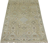 Buy 4x6 Oushak Rugs Camel / Ivory Fine Hand Knotted Wool Area Rug MR023768 | Monarch Rugs
