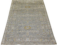 Buy 4x6 Oushak Rugs MR023762 Grey Fine Hand Knotted Wool & Viscose Area Rug | Monarch Rugs
