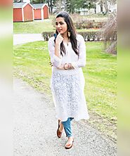 White Kurti with Jeans Style - Beauty with The Mark of Peace
