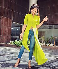 Front Slit Kurti With Jeans - For Gorgeous Look