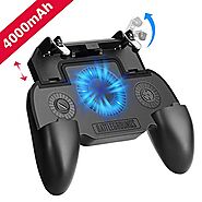 DELAM Mobile Game Controller with 4000mAh Power Bank and Cooling Fan