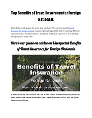 Unexpected Benefits of Travel Insurance for Foreign Nationals