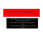 Role of Debt collection Agencies