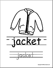 Coloring Page: Write and Color "Jacket" (ESL) | abcteach