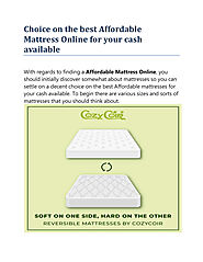 Choice on the best Affordable Mattress Online for your cash Available