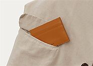 Brown Leather Card Wallet - กระเป๋าใส่บัตร Dash