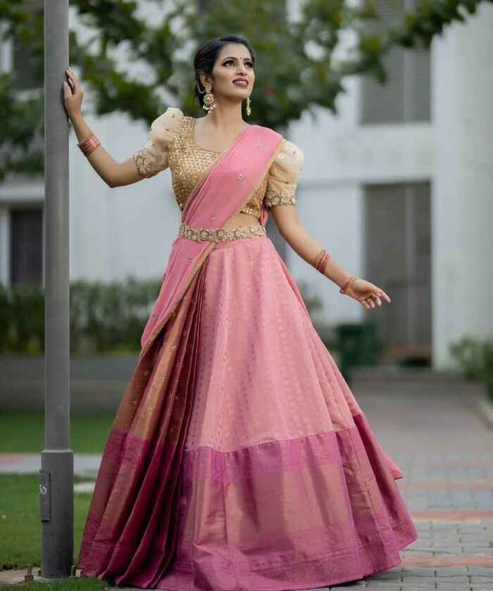 Saree Draping Style: Lehenga saree draping style