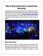 Role of Brand Activation in Experiential Marketing | edocr