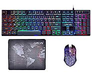 Gaming Keyboard and Mouse Mousepad Combo Mechanical Feeling Rainbow LED