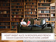 Heart Rabbit Alice In Wonderland French Couch Cushion For Your Home Library