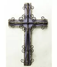 Symbols Of Faith Purple Wall Cross | Wall Tapestry by Saveonwallart