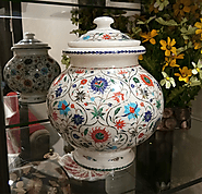Marble Inlay Antique Masterpiece Pot