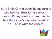 Fathers day card miss you so much - cure brain cancer foundation