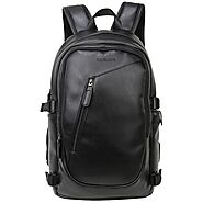 leather backpacks for men Black brown convertible backpack