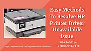Quick Fix Hp Printer Driver Unavailable 1-8009837116 Hp Printer Helpline