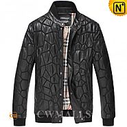 CWMALLS® Mens Black Quilted Leather Jacket CW806055