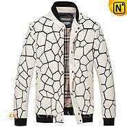 CWMALLS® White Quilted Leather Jacket CW806056