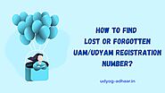 Find: Lost Your UAM/Udyam Registration Number - udyog-adhaar.in