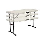 4-Foot Commercial Adjustable Folding Table (almond) 80370 Volume Pricing