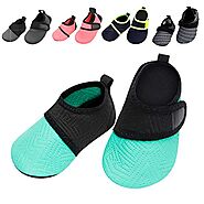 Barerun Soft Baby Boys Girls Water Shoes Infant Barefoot Quick -Dry Anti- Slip Aqua Sock for Beach Swim Pool Blue 6-1...